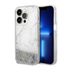 Guess Liquid Glitter Marble - Etui iPhone 14 Pro (Biały) (GUHCP14LLCSGSGH)