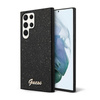 Guess Glitter Flakes Metal Logo Case - Etui Samsung Galaxy S24 Ultra (czarny) (GUHCS24LHGGSHK)