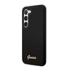 Guess Silicone Script Metal Logo - Etui Samsung Galaxy S23+ (czarny) (GUHCS23MSLSMK)
