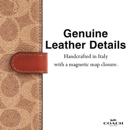 Coach Folio Signature C Case - Etui 2w1 z klapką iPhone 15 Pro (Tan) (CH052702)