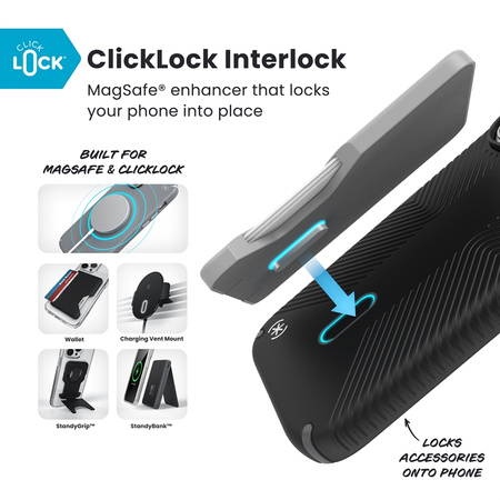 Speck Presidio2 Grip ClickLock & MagSafe - Etui iPhone 17 Pro (Black / Slate Grey / White) (150977-D143)