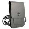 Guess Wallet Saffiano Triangle Logo Phone Bag – Torba na smartfona i akcesoria (Grey) (GUWBSATMGR)