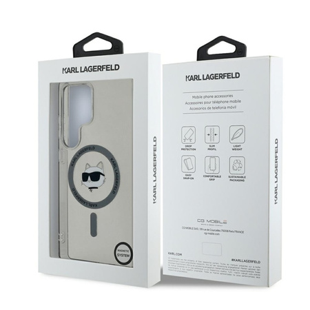 Karl Lagerfeld Button Choupette Head Printed Logo MagSafe - Etui Samsung Galaxy S25 Ultra (czarny) (KLHMS25LHLSCHK)
