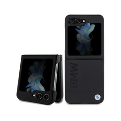 BMW Leather Hot Stamp - Etui Samsung Galaxy Z Flip 5 (czarny) (BMHCZF5SLLBK)