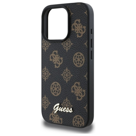 Guess Peony Script MagSafe - Etui iPhone 16 Pro Max (czarny) (GUHMP16XPGPYSK)