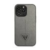 Guess Saffiano Triangle Logo Case – Etui iPhone 14 Pro (srebrny) (GUHCP14LPSATLG)