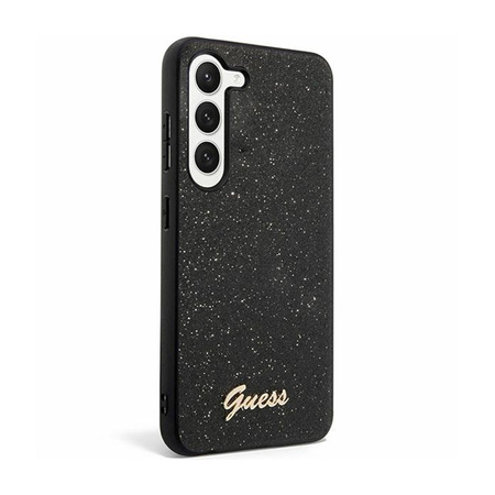 Guess Glitter Flakes Metal Logo Case - Etui Samsung Galaxy S24 (czarny) (GUHCS24SHGGSHK)