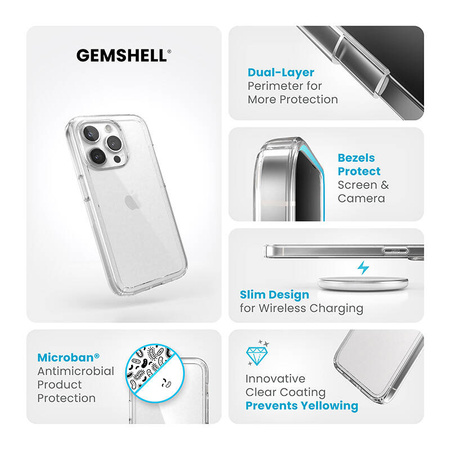 Speck Gemshell - Etui iPhone 15 Pro  (Clear) (150500-5085)