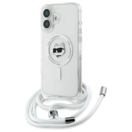 Karl Lagerfeld IML Choupette Head & Cord MagSafe - Etui iPhone 16 (przezroczysty) (KLHMP16SHCCHNT)
