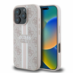 Guess 4G Printed Stripes MagSafe - Etui iPhone 16 Pro (różowy) (GUHMP16LP4RPSP)