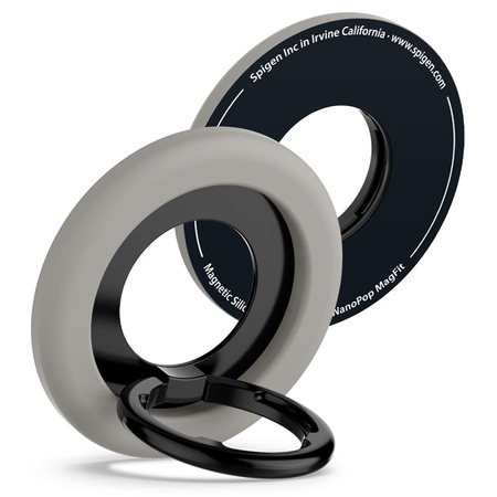 Spigen Nano Pop MagSafe Phone Ring - Magnetyczny uchwyt na palec z funkcją podstawki (Truffle Grey) (AMP09032)