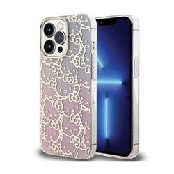 Hello Kitty IML Gradient Electrop Crowded Kitty Head - Etui iPhone 14 Pro Max (różowy) (HKHCP14XHCHPEP)