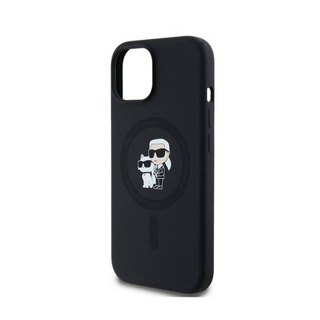 Karl Lagerfeld Silicone Karl & Choupette MagSafe - Etui iPhone 15 Plus / 14 Plus (czarny) (KLHMP15MSCMKCRHK)