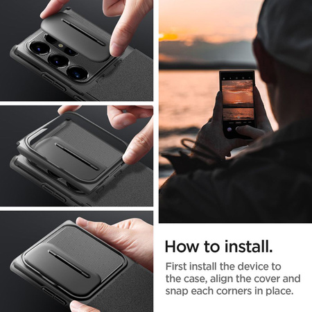 Spigen Optik Armor - Etui do Samsung Galaxy S24 Ultra (Czarny) (ACS07313)