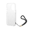 Guess 4G Print Cord - Etui ze smyczką iPhone 14 Pro (czarny) (GUOHCP14LH4STK)