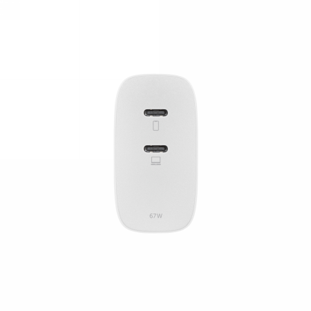 Native Union Fast GaN Charger - ładowarka 67W PD, 2x USB-C, adaptery US/UK/EU w zestawie (white) (FAST-PD67-WHT-INT)