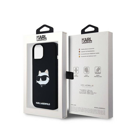 Karl Lagerfeld Silicone Choupette Head MagSafe - Etui iPhone 15 Plus / 14 Plus (czarny) (KLHMP15MSCHPPLK)
