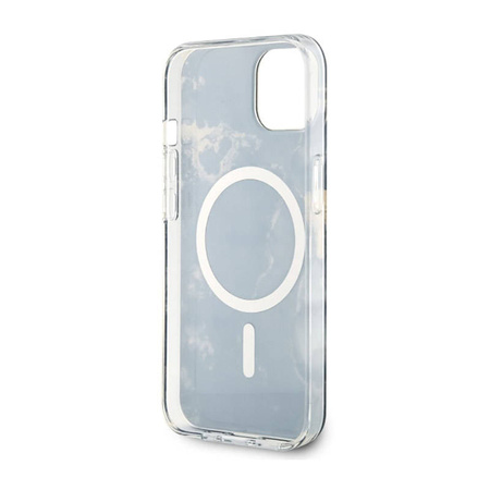 Guess Golden Marble MagSafe - Etui iPhone 14 Plus (Czarny) (GUHMP14MHTMRSK)
