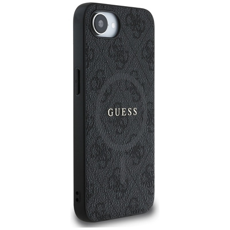 Guess 4G Ring Classic Logo MagSafe - Etui do iPhone 16e (czarny) (GUHMPSE4G4GFRK)