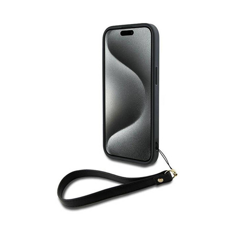 DKNY Wrist Strap Stock Logo - Etui iPhone 15 Plus (czarny) (DKHCP15MPBSWSK)
