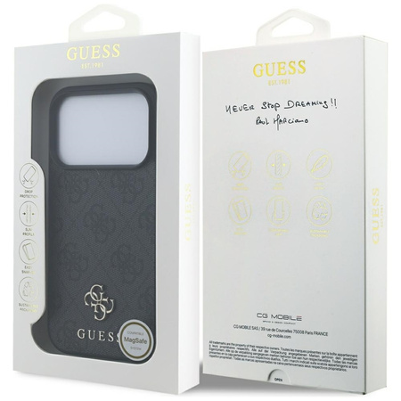 Guess 4G Small 4G and Classic MagSafe - Etui do iPhone 17 Pro (czarny) (GUHMP17LP4SM4MK)