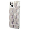 Karl Lagerfeld Monogram Liquid Glitter - Etui iPhone 14 Plus (srebrny) (KLHCP14MLMNMS)