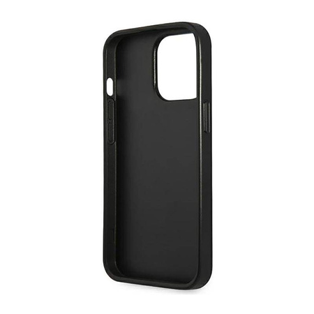 Guess Saffiano Triangle Logo Case – Etui iPhone 14 Pro (srebrny) (GUHCP14LPSATLG)