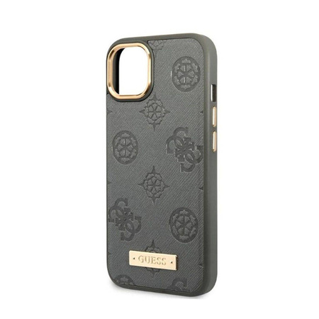 Guess Peony Logo Plate MagSafe - Etui iPhone 13 (szary) (GUHMP13MSAPSTG)