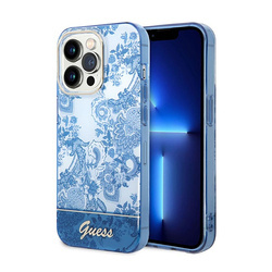 Guess Porcelain Collection - Etui iPhone 14 Pro Max (niebieski) (GUHCP14XHGPLHB)