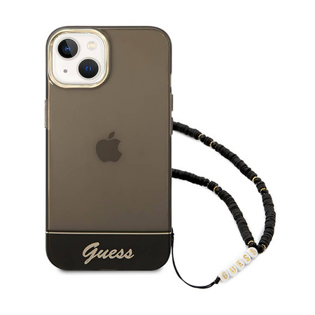 Guess Translucent Pearl Strap - Etui iPhone 14 (czarny) (GUHCP14SHGCOHK)