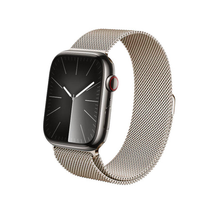 Crong Milano Steel – Pasek ze stali nierdzewnej do Apple Watch 44/45/46/49 mm (szampański) (CRG-44MST-CHP)