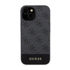 Guess 4G Bottom Stripe Metal Logo Collection - Etui iPhone 15 (szary) (GUHCP15SG4GLGR)