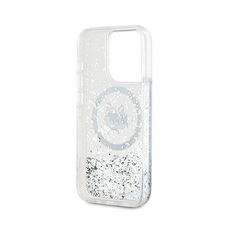 Karl Lagerfeld Liquid Glitter Choupette Head MagSafe - Etui iPhone 13 Pro (przezroczysty) (KLHMP13LLGCHSGH)