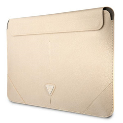 Guess Saffiano Triangle Logo Sleeve - Etui na notebooka 16" (beżowy) (GUCS16PSATLE)