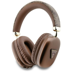 Guess 4G Triangle Logo - Bezprzewodowe słuchawki nauszne Bluetooth V5.3 (brązowy) (GUBHK1P4TPW)