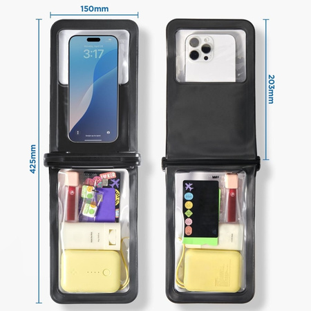 Spigen A603 Universal Waterproof Case - Etui wodoodporne do smartfonów do 6.9" (Black) (ACS09745)