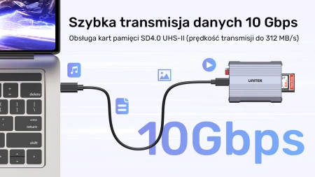 Unitek Czytnik kart pamięci CF Express, SD/microSD, USBA 10 Gbs + HUB (R1022C01)