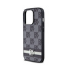 DKNY Leather Checkered Mono Pattern & Printed Stripes - Etui iPhone 14 Pro (czarny) (DKHCP14LPCPTSSK)