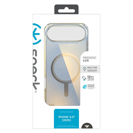 Speck Presidio Lux MagSafe - Etui iPhone Air (Hyper Mirror Glitter / Silver Metallic) (151019-3274)