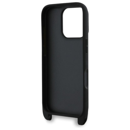 Karl Lagerfeld Saffiano Karl & Choupette Metal Pin CBDY Strap - Etui iPhone 16 Pro (czarny) (KLHCP16LSAKCPBK)