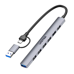 Unitek Hub USB-A/C 7w1 USB A z adapterem USB A 5 Gbps (H1209AGY01)
