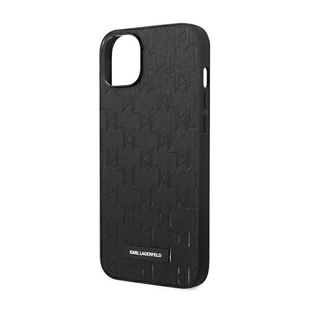 Karl Lagerfeld Saffiano Mono Metal Logo - Etui iPhone 14 Plus (czarny) (KLHCP14MSAKLHPK)