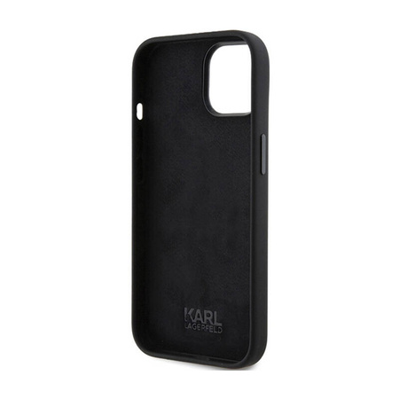 Karl Lagerfeld Silicone Ikonik Metal Pin - Etui iPhone 15 (czarny) (KLHCP15SSMHKNPK)