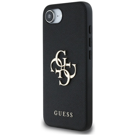 Guess Grained Big 4G Logo Small Classic Logo - Etui do iPhone 16e (czarny) (GUHCPSE4PGT4MBK)