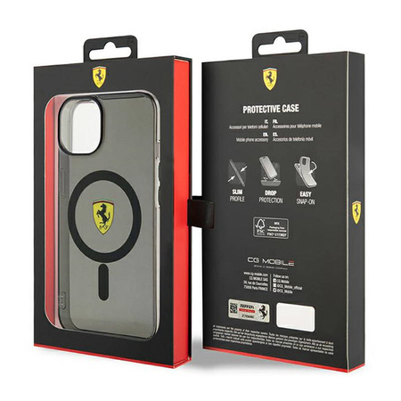 Ferrari Translucent MagSafe - Etui iPhone 14 (Czarny) (FEHMP14SURKK)