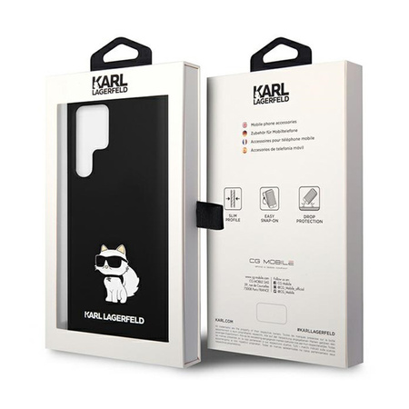 Karl Lagerfeld Silicone Choupette - Etui Samsung Galaxy S24 Ultra (czarny) (KLHCS24LSNCHBCK)