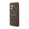 Guess 4G Collection Leather Metal Logo MagSafe - Etui Samsung Galaxy S24 (brązowy) (GUHMS24SG4GFRW)