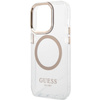 Guess Metal Outline Magsafe - Etui iPhone 15 (przezroczysty / złoty) (GUHMP15SHTRMD)