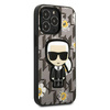 Karl Lagerfeld Iconic Karl Flower - Etui iPhone 13 Pro (szary) (KLHCP13LPMNFIK1)