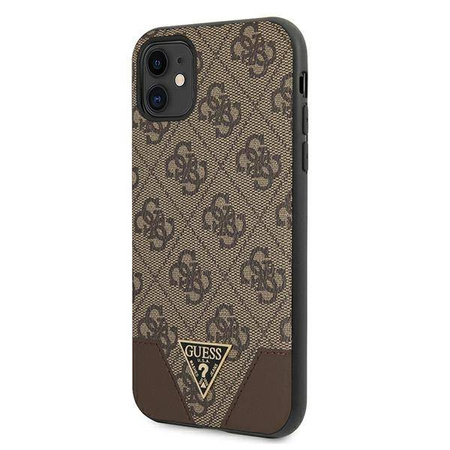 Guess 4G Triangle Collection - Etui iPhone 11 (brązowy) (GUHCN61PU4GHBR)